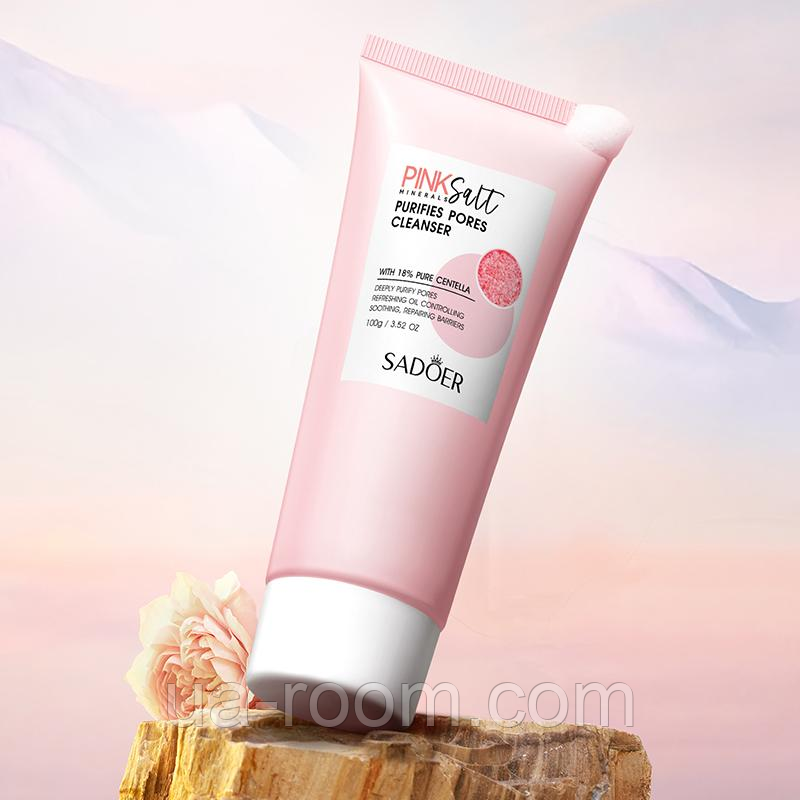 Пенка для умывания с розовой солью SADOER Himalayan Pink Salt Pore Firming Hydrating Facial Cleanser
