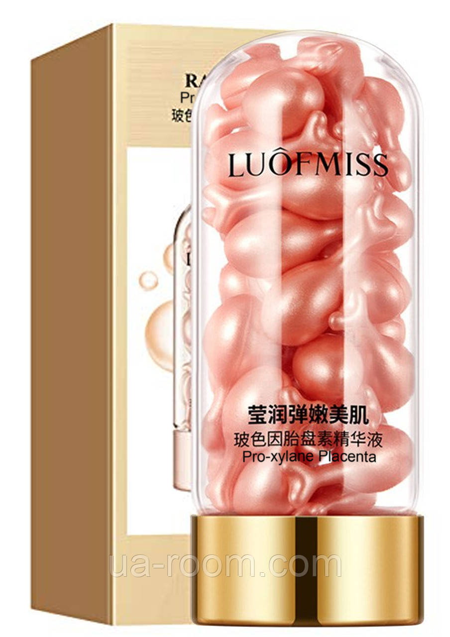 Сыворотка для лица с плацентой и ниацинамидом LUOFMISS Basein Placenta, 30 капсул по 0.34 г.