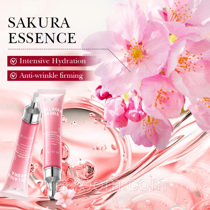 Крем для эластичной кожи под глазами с колагеном и сакурой Sadoer Collagen Sakura Elasticity Eye Cre