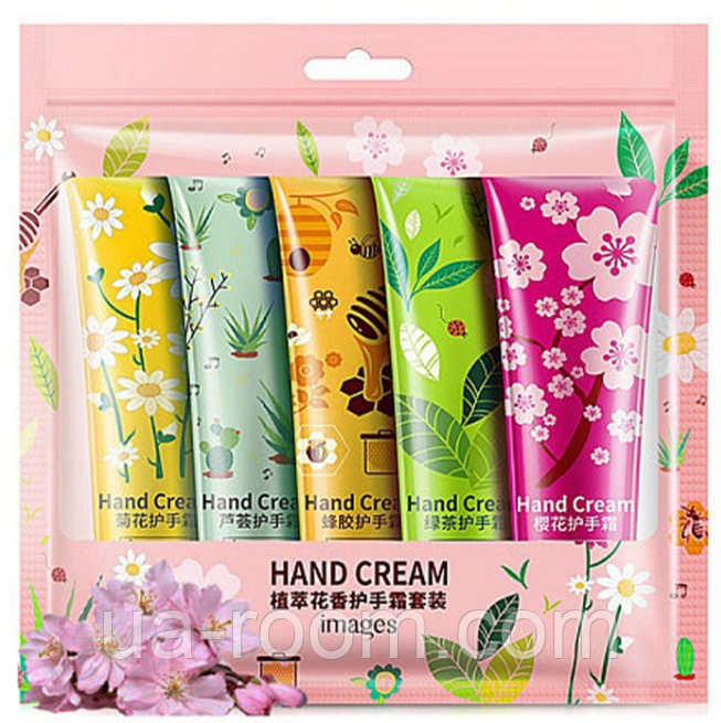 Набор кремов для рук Images Hand Cream с цветочно-фруктовыми экстрактами, 5*30 гр.