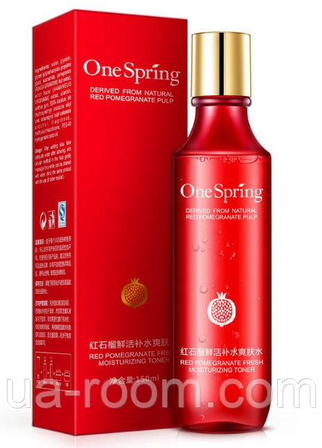 Тонер для лица One Spring Red Pomegranate Toner с экстрактом граната, 150 мл.