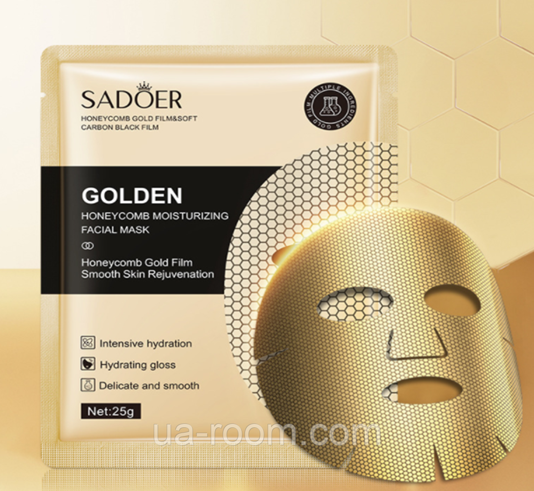 Тканевая маска для лица антивозрастная с экстрактом камелии и золотом Sadoer, 25 г.