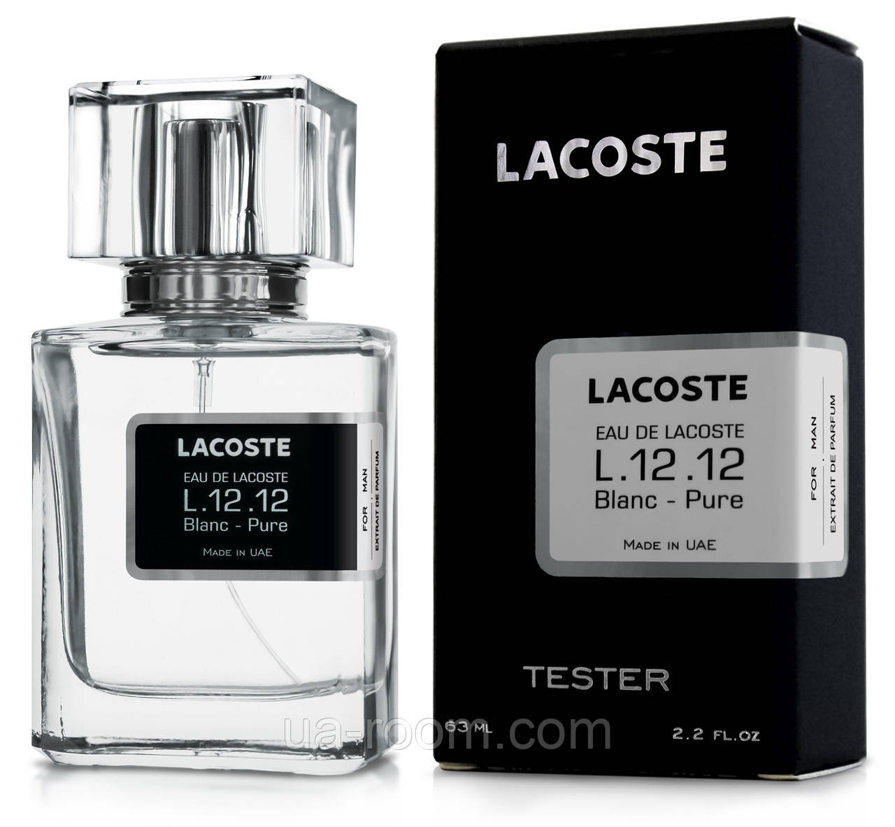Тестер мужской Lacoste eau de lacoste L.12.12 Blanc - Pure, 63 мл.
