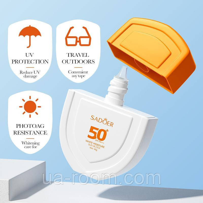 Отбеливающий увлажняющий солнцезащитный лосьон SPF50+ PA+++   SADOER , 40г.