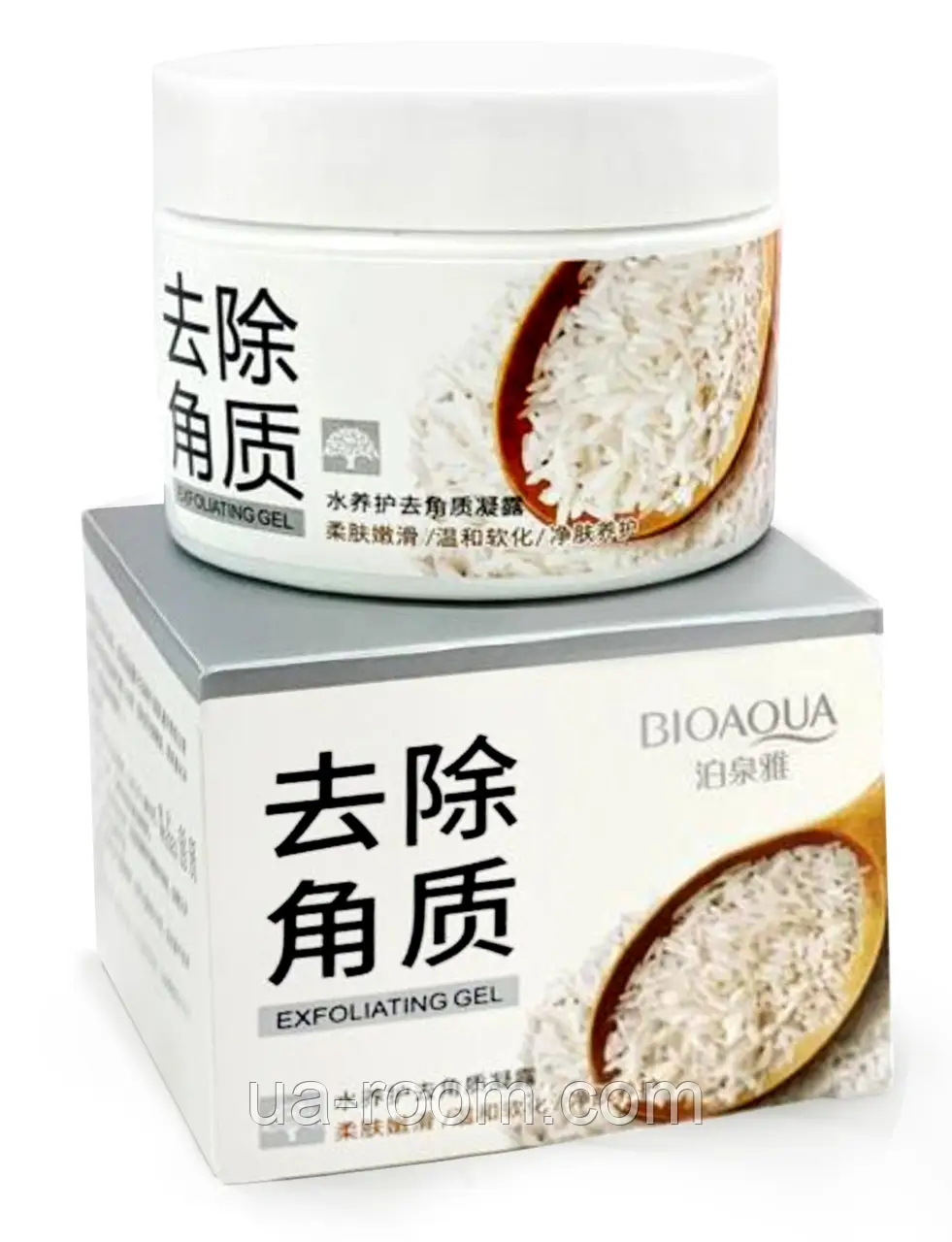 Гель-пилинг скатка для лица с экстрактом риса BIOAQUA Exfoliating gel, 140 g.