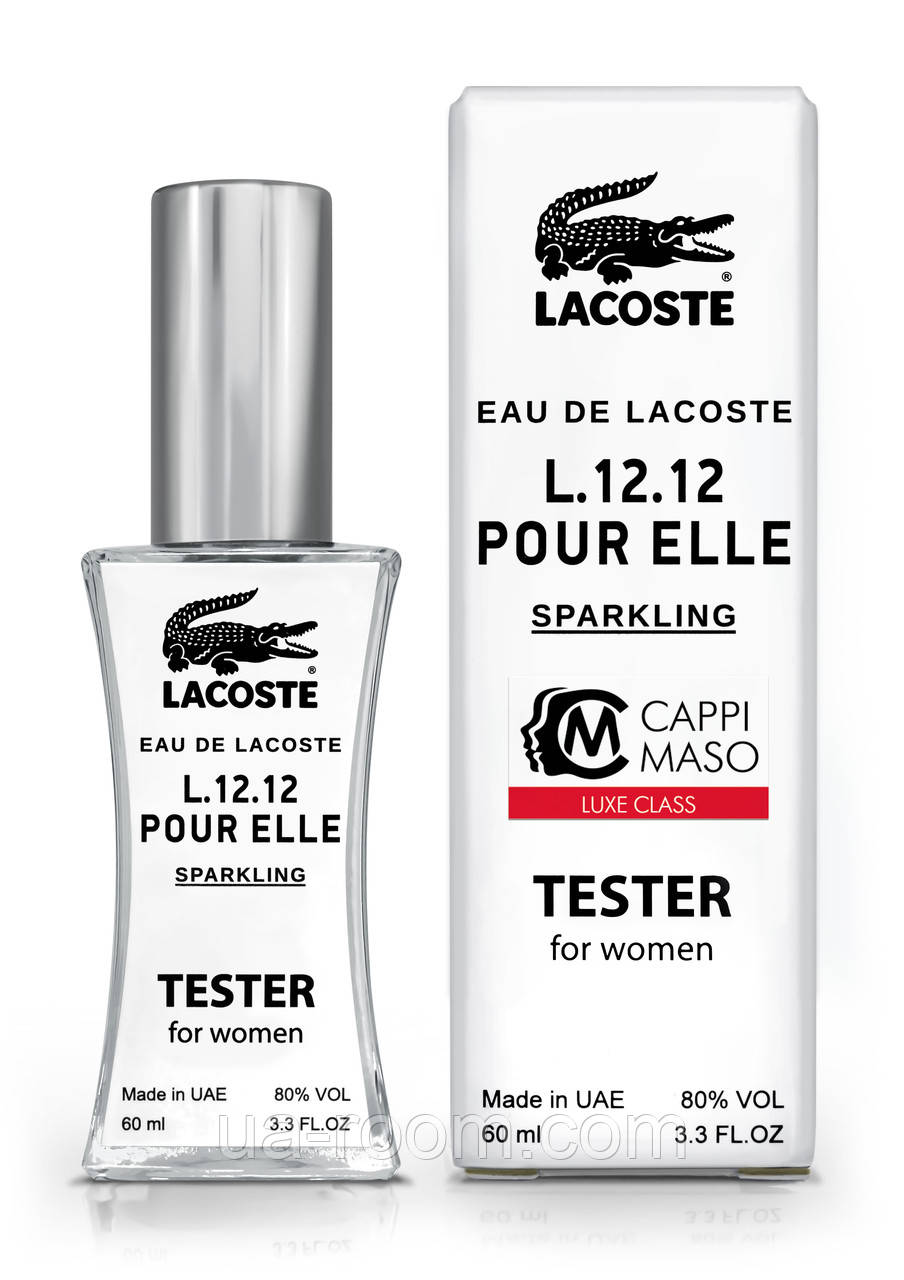 Тестер женский LUXE CLASS Lacoste Eau De L.12.12 Pour Elle Sparkling, 60 мл.